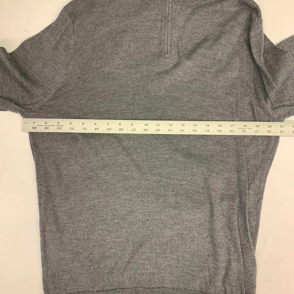 Nordstrom Mens Dark Gray Mock Neck Quarter Zip Long Sleeve Sweater‎